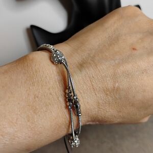 Chico's Silver and Black Bracelet